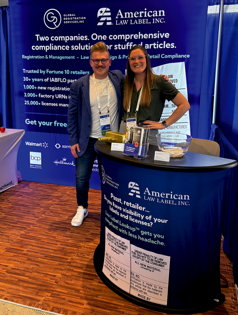 How Innovative Tech. Deven Wisner, vice president, and Maddie Ufford, operations manager, greet visitors to the American Law Label and Global Registration Services booth at this year’s ISPA EXPO.