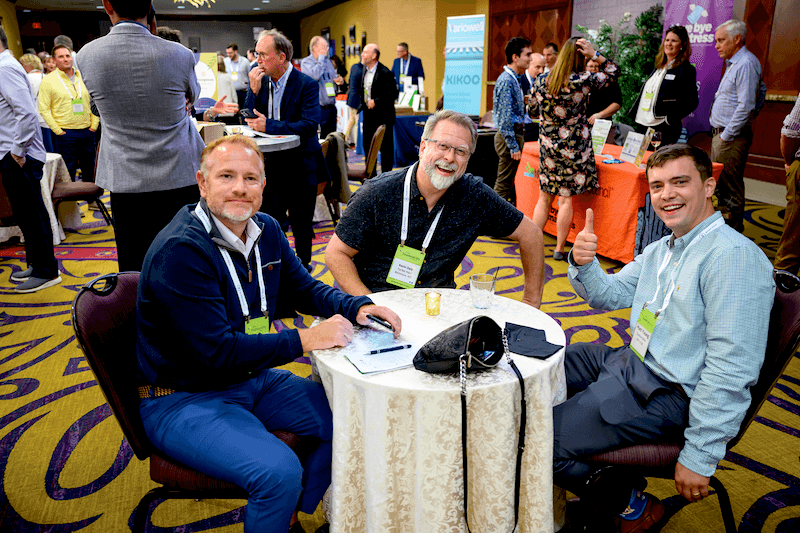 Uncovering the best sustainability strategies. From left, Michael Hawksby of Renewable Recycling Inc., Kevin Daly of Turbo Haul and Matt Young of Xtraction Inc.