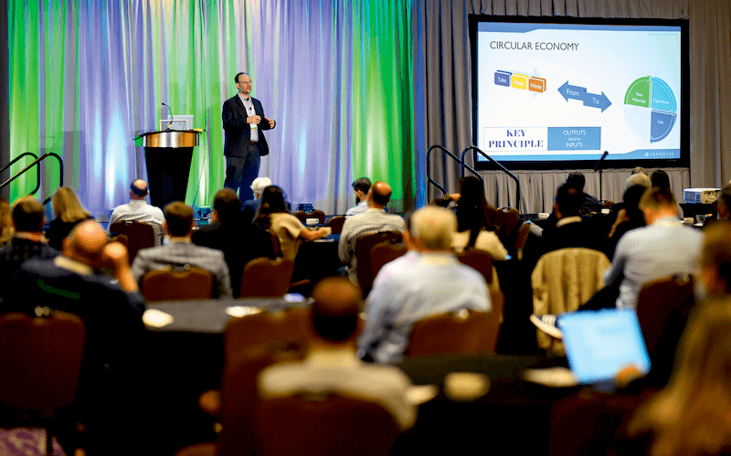 Joseph Lowery of Carpenter Co. explained the transition from a linear to a circular economy.