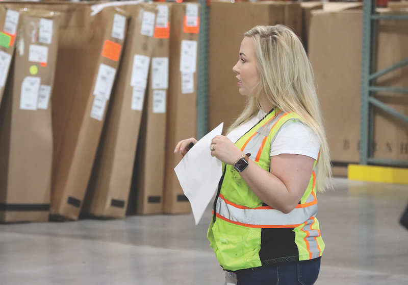 Sustainability Innovator Courtney Panther. Panther speaks at the Texas Assembly and Distribution all-staff meeting in Irving, Texas.
