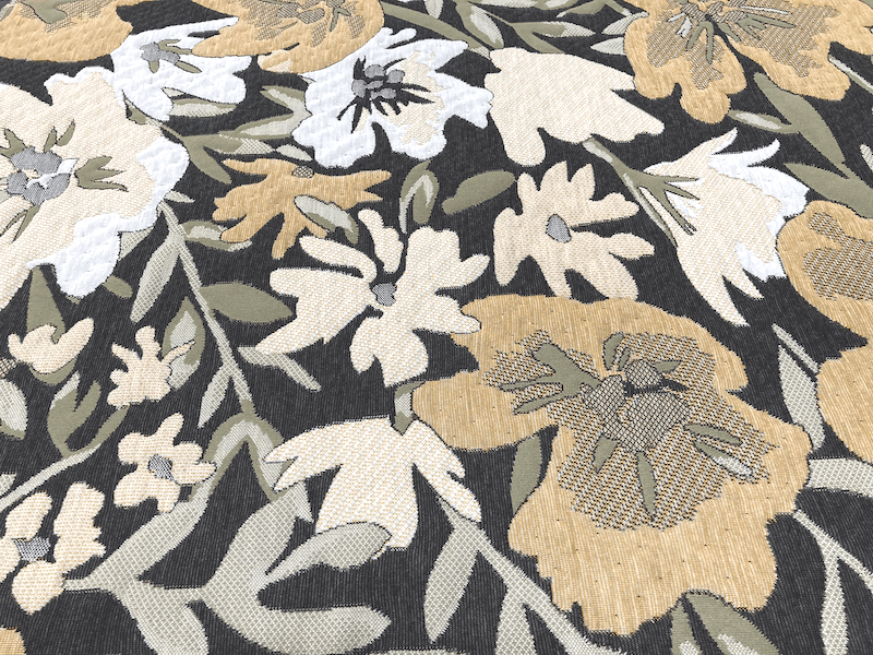 cool green mattress ticking . This modern botanical design by Culp Ho me Fashions indicates that floral patterns are making a comeback, but in a more contemporary, painterly fashion.