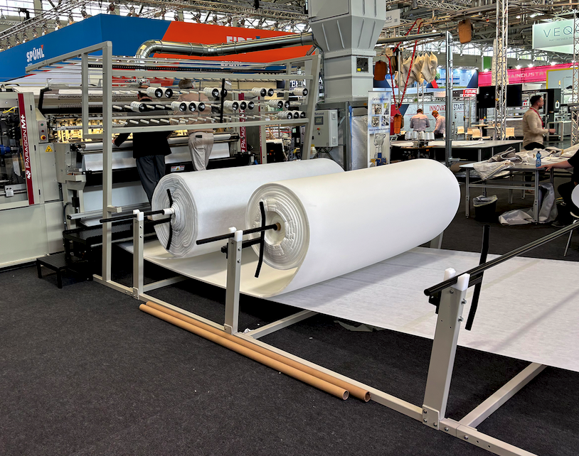 At Interzum Cologne earlier this year, Gribetz showcased machines, including its Paragon M+ (left) and Eton Systems (right). 