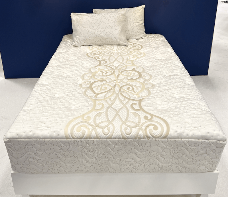 cool green mattress ticking . Designers at Creative have noticed a warming trend in colors paired with softer patterns.