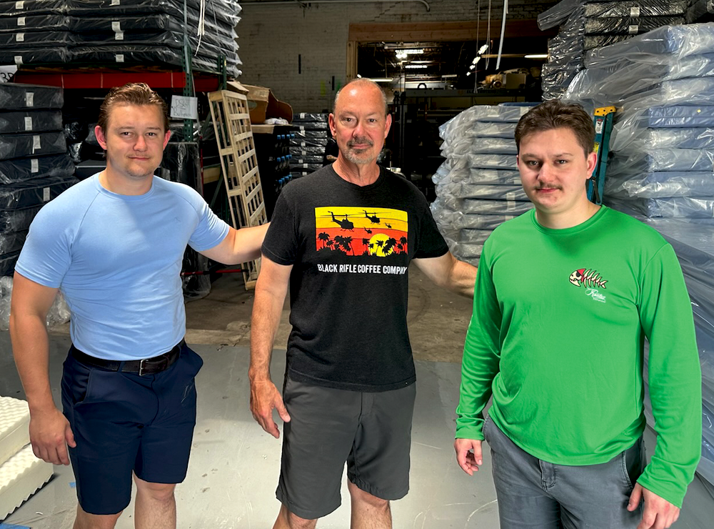 (From left) Ryan Rowden, Todd Rowden and Michael Rowden pose in a Made Rite facility.