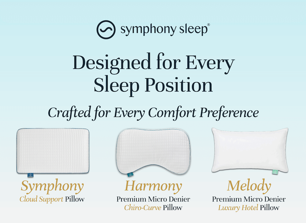 Symphony Sleep Expands Pillow Lineup Enhanced Comfort Features For Every Sleep Position