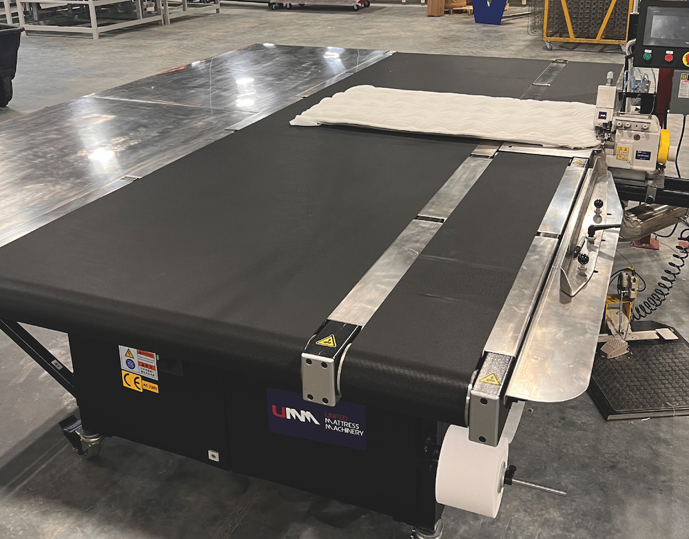 Discover the Leading Innovations in Bedding Sewing Technology. The United Mert Makina UM-6000 ultra-heavy-duty flange machine was specifically designed for the heaviest mattress panels.  