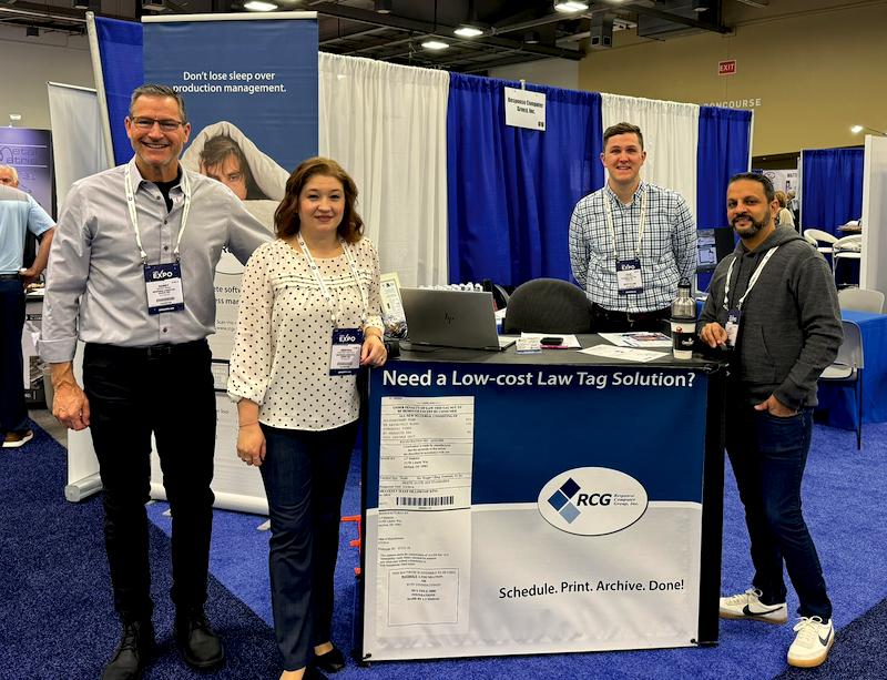 How Innovative Tech. Alim Sunderji, (right) president of Sleeptronic Inc., a Response Computer Group Inc. customer, meets with company executives (from left), including Randy Ennis, president; Hristina Hristova, senior programmer/analyst; and Colin Ennis, chief operating officer; during this year’s ISPA EXPO.